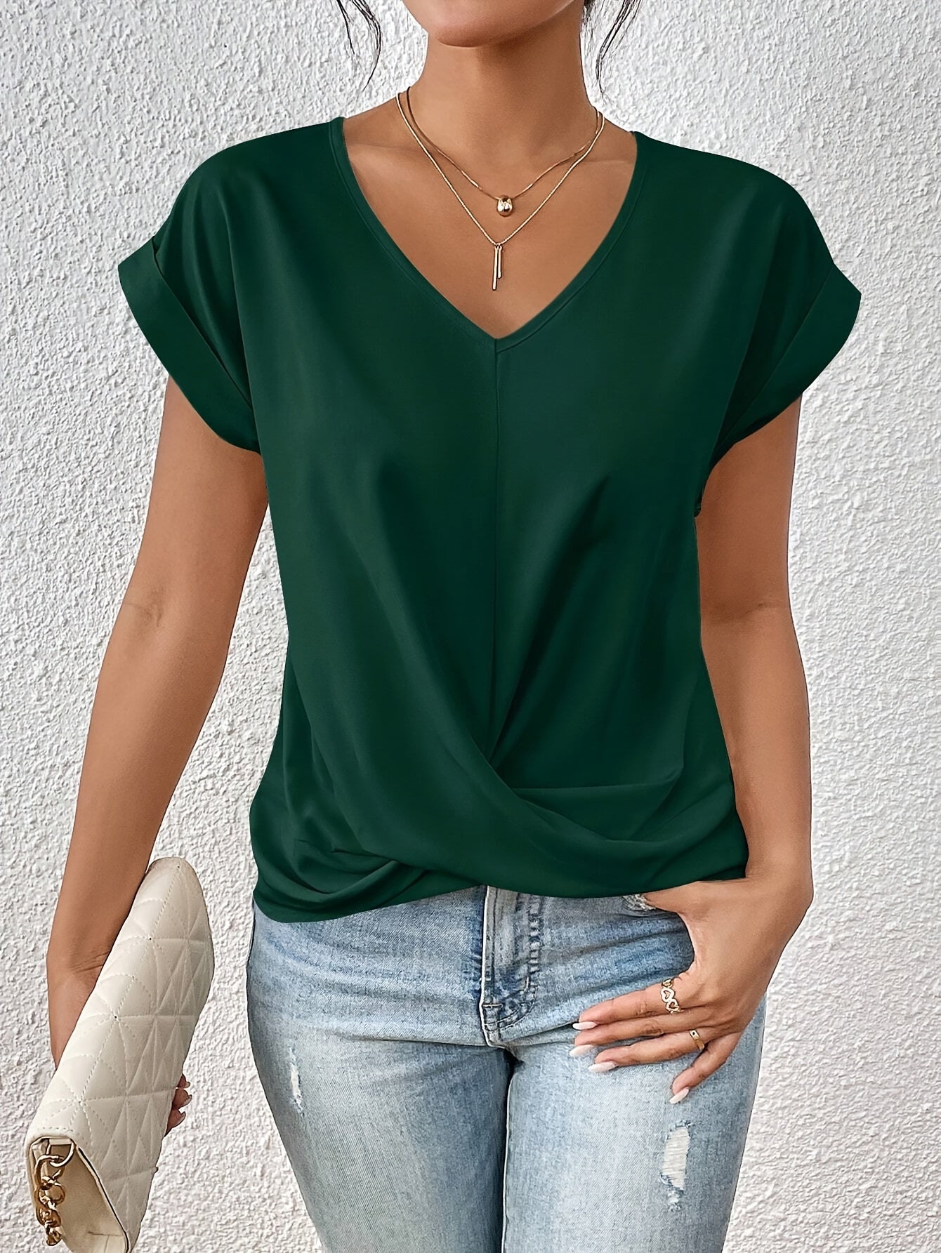 Astrid™ | Casual T-shirt med sweetheart-ringning