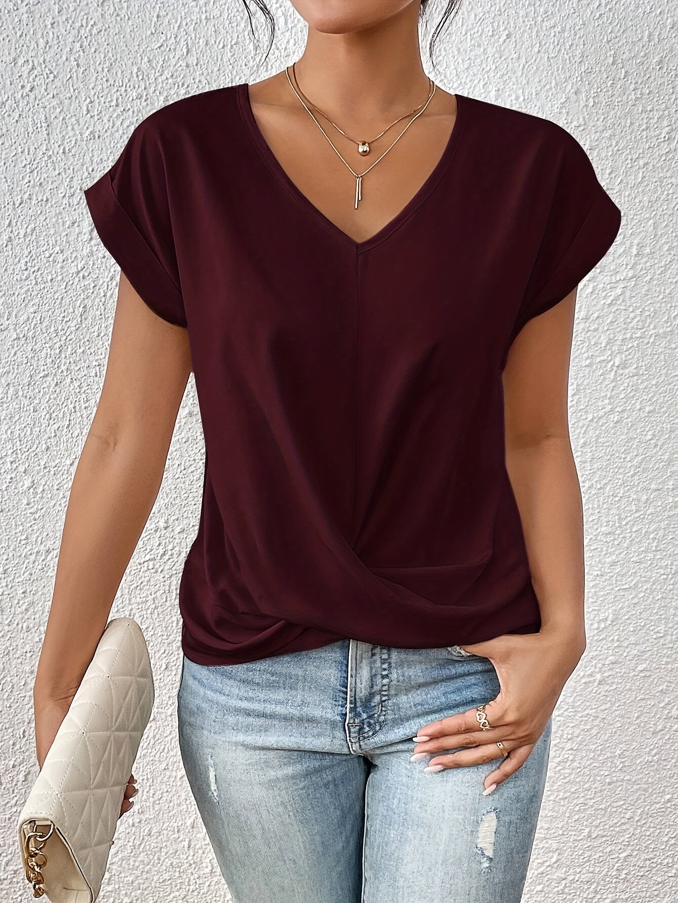 Astrid™ | Casual T-shirt med sweetheart-ringning