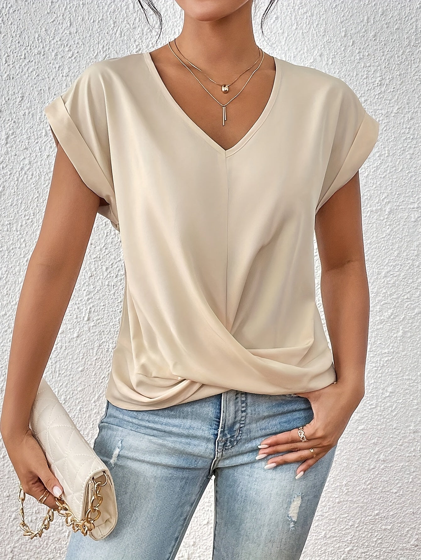 Astrid™ | Casual T-shirt med sweetheart-ringning