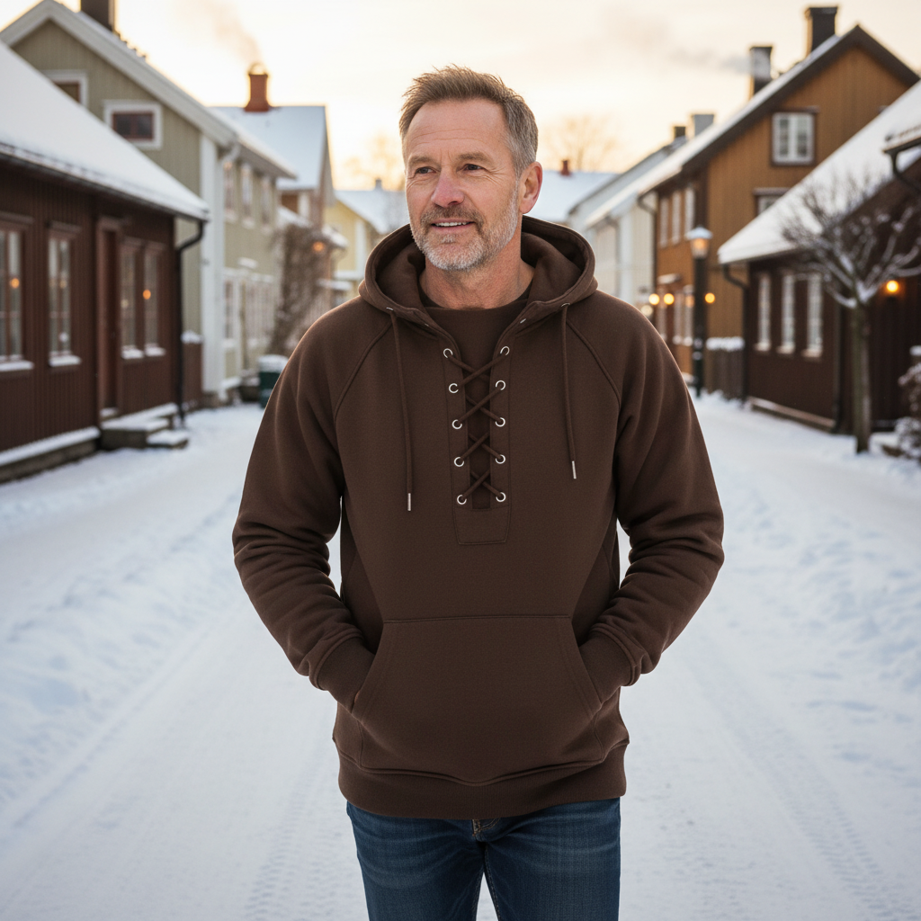 Einar™ | Varm och Slitstark Fleecehoodie – Nordisk Stil