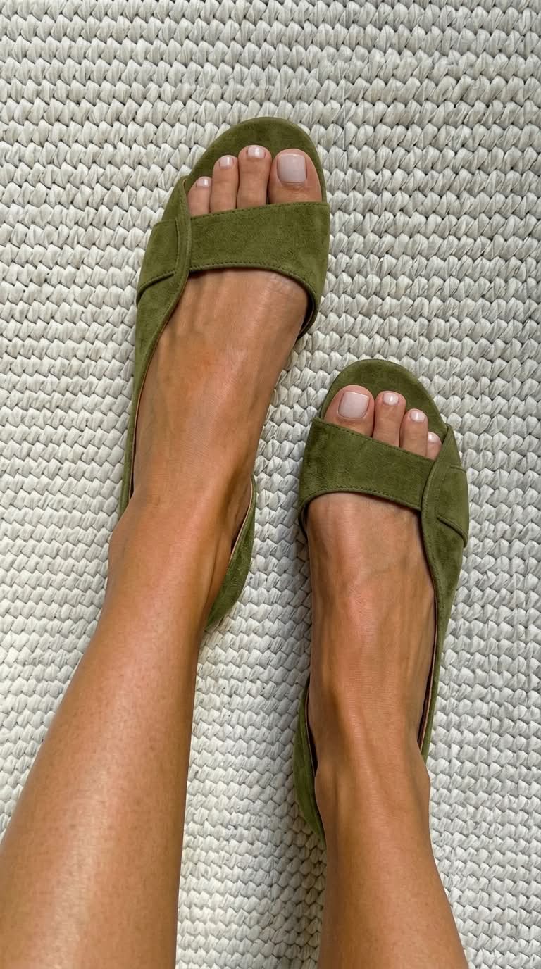 Rut™ Sandaler i mocka, öppna med låg klack