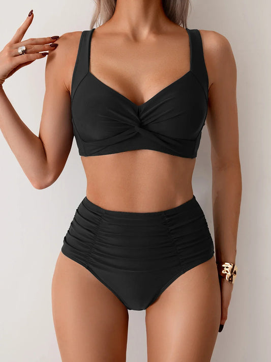 Linnea™ | Bandeaubikini i rynkat tyg
