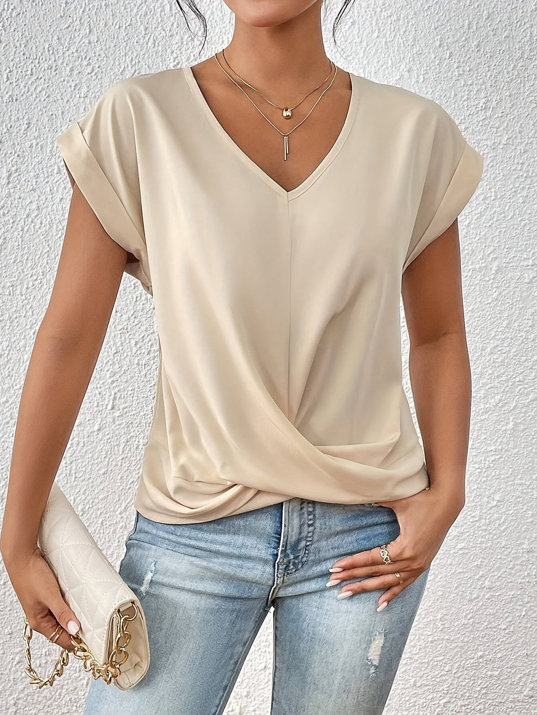 Astrid™ | Casual T-shirt med sweetheart-ringning