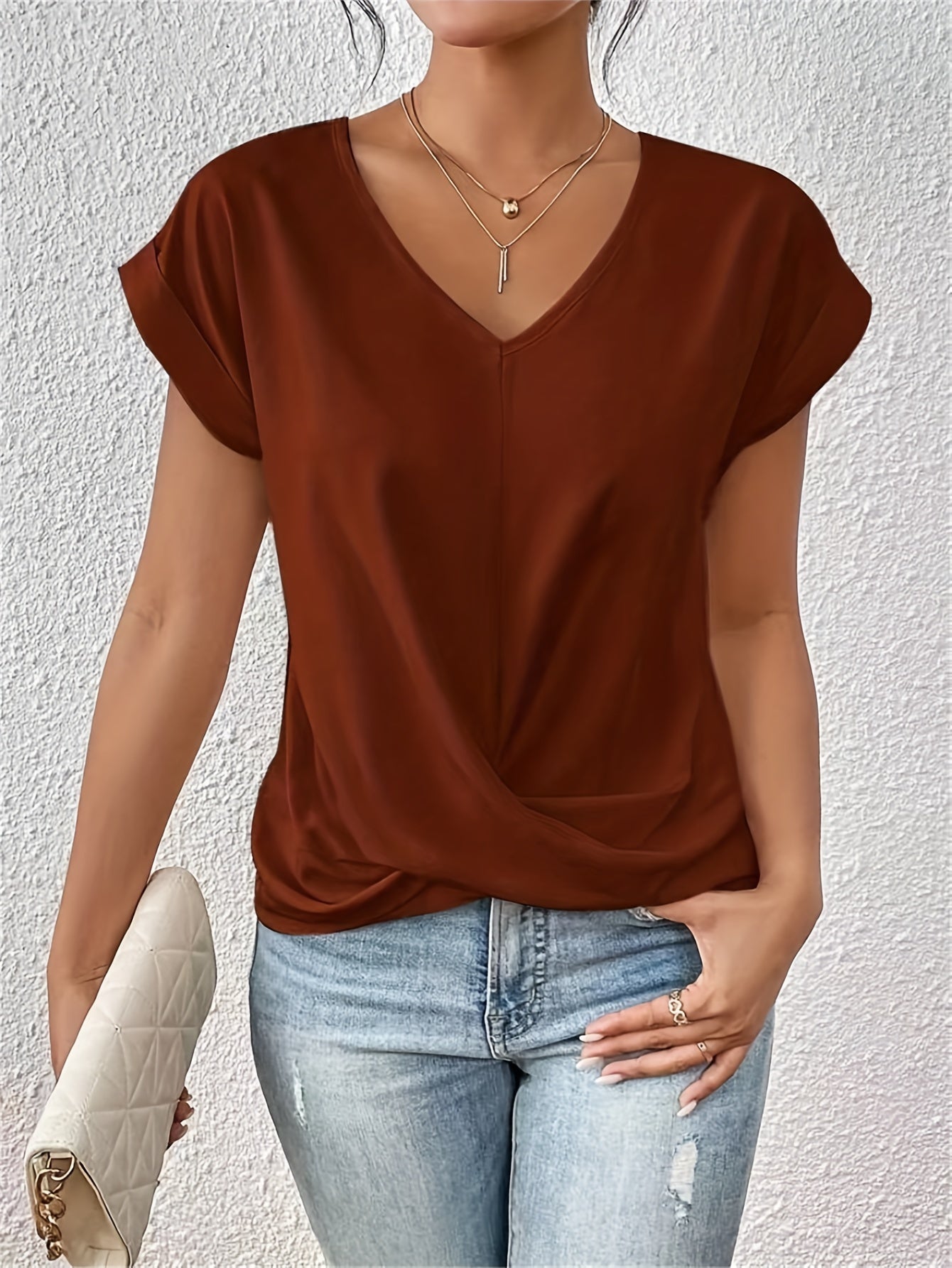 Astrid™ | Casual T-shirt med sweetheart-ringning